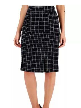Kasper Tweed Skirt Plaid 8